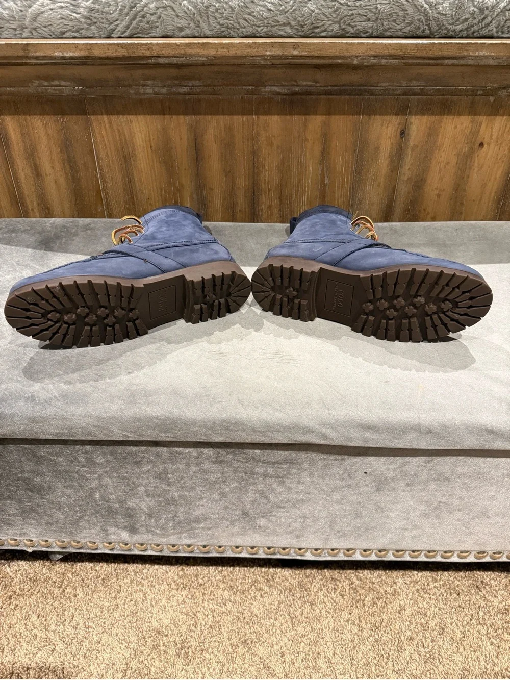 Polo Ralph Lauren Ranger Blue Suede Lace-Up Strap Boots